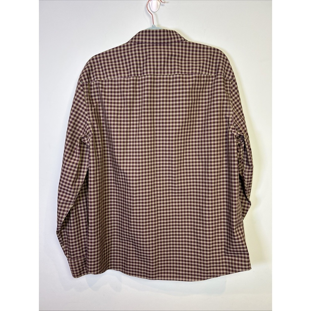 Untuckit Men's XL Wrinkle‎ Free Button-Up Shirt Green Purple Check Cotton - Picture 4 of 7